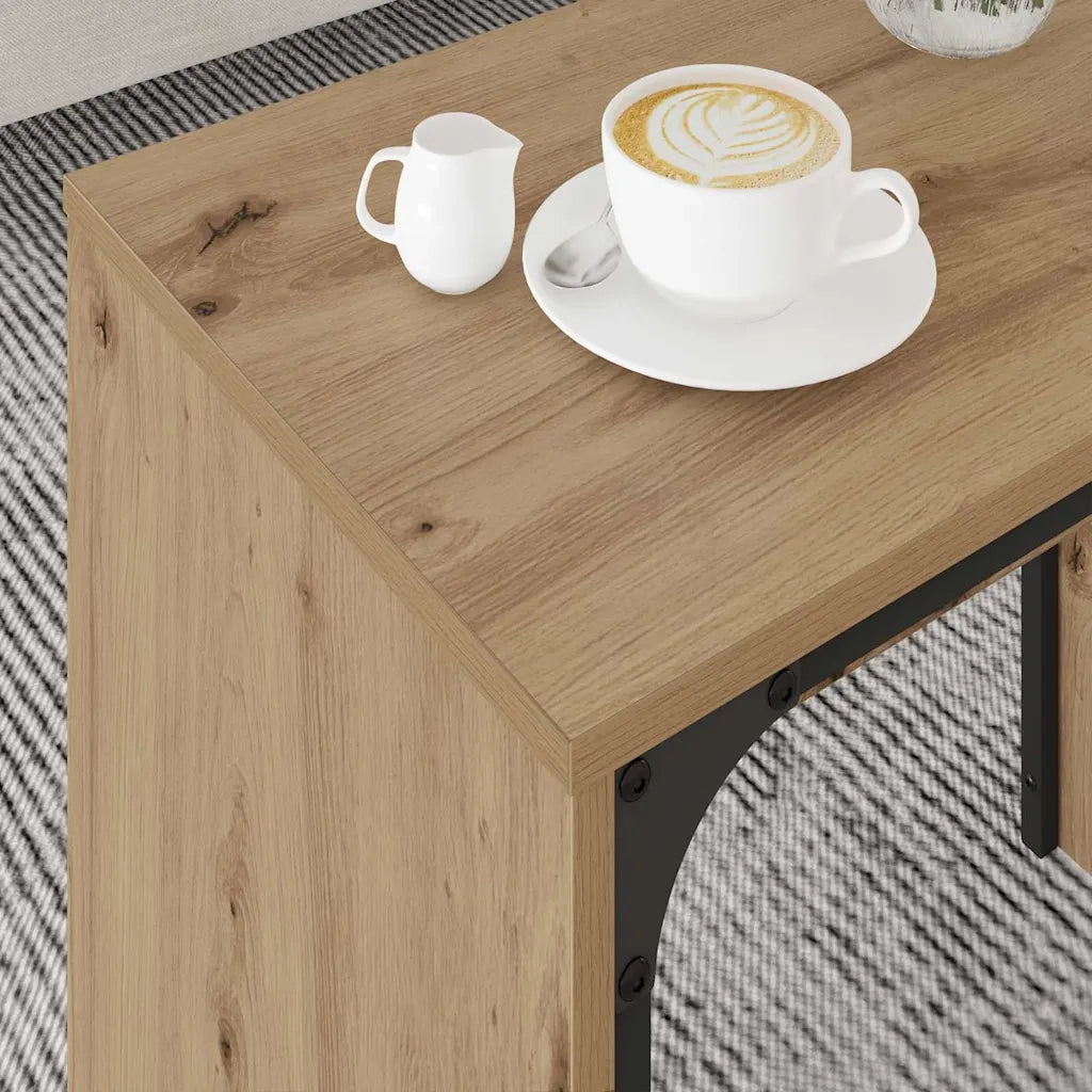 3 pz Tavolino da salotto | Tavolino da caff¨¨ | Tavolino da Soggiorno Rovere artigianale Legno multistrato