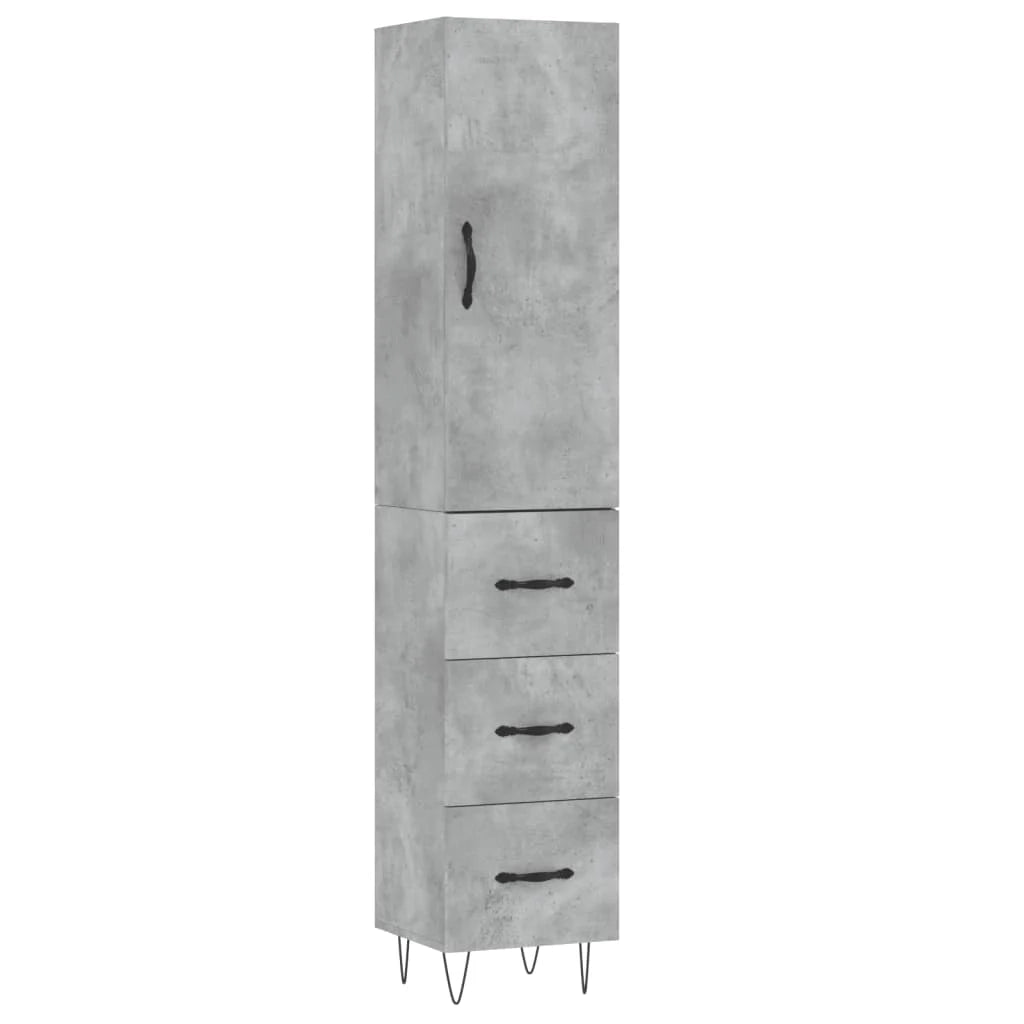 Buffet credenza cassettiera mobiletto mobile contenitore organizer cucina soggiorno salotto alto 34,5 x 34 x 180 cm legno ingegnerizzato grigio 02_0034380