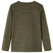 Maglietta Bambino Maniche Lunghe Cachi Scuro Mélange 92 13249
