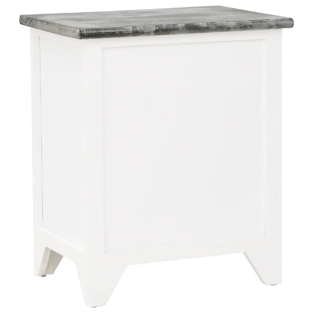 Comodini Set 2 pz con 2 Cassetti Grigio e Bianco  cod mxl 50757