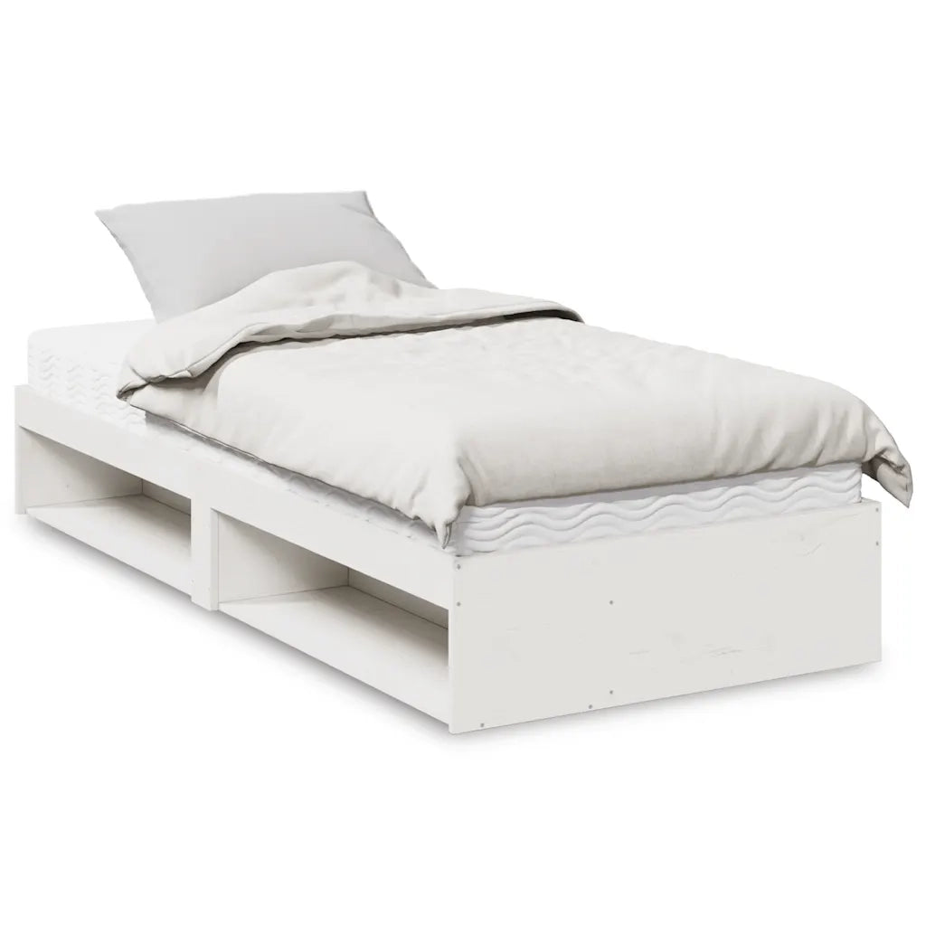 Dormeuse con Materasso Bianca 90x190 cm Legno Massello di Pino 3324602