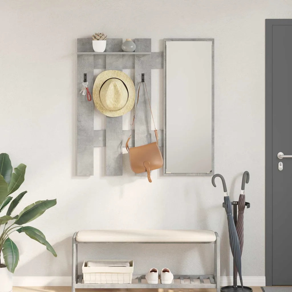 vidaXL Appendiabiti a muro Grigio Cemento 100 x 10 x 100 cm