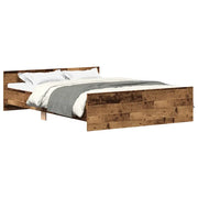 Letto matrimoniale | Letto per adulti | Giroletto senza Materasso Legno Antico 140x190cm in Truciolato
