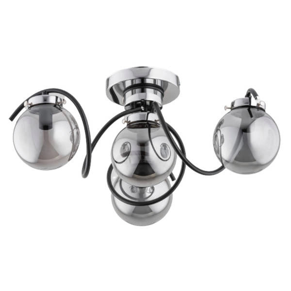 Plafoniera moderna Alfa KRETKA 4xE14 nera/cromo 52cm