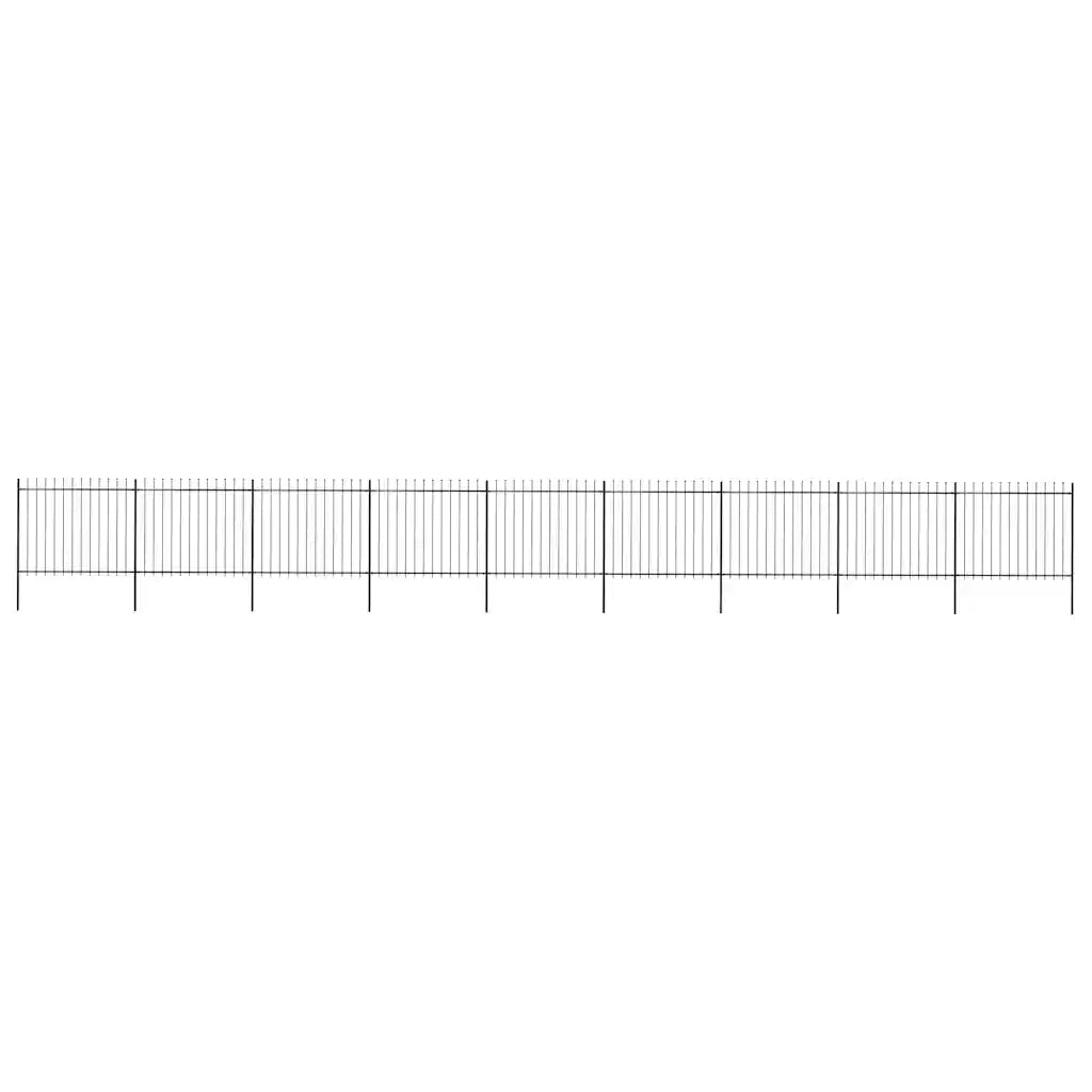 Recinzione da Giardino con Punta a Lancia in Acciaio 1603,5x150 cm Nero 277637