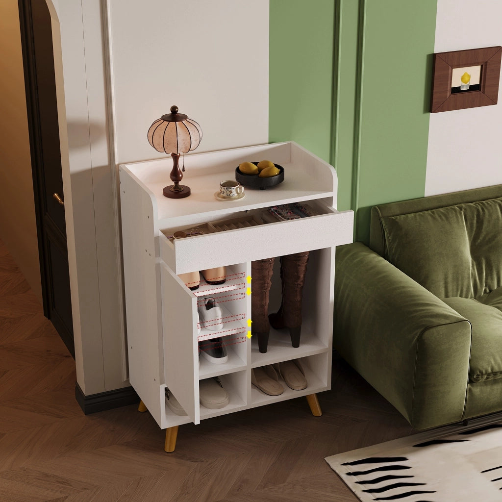 Mobile bianco capiente per scarpe con cassetto da 60 cm