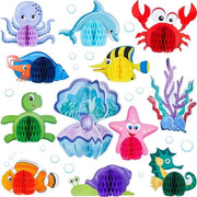 Set di decorazione per tavolo a tema oceano con cella di miele - 12 pezzi