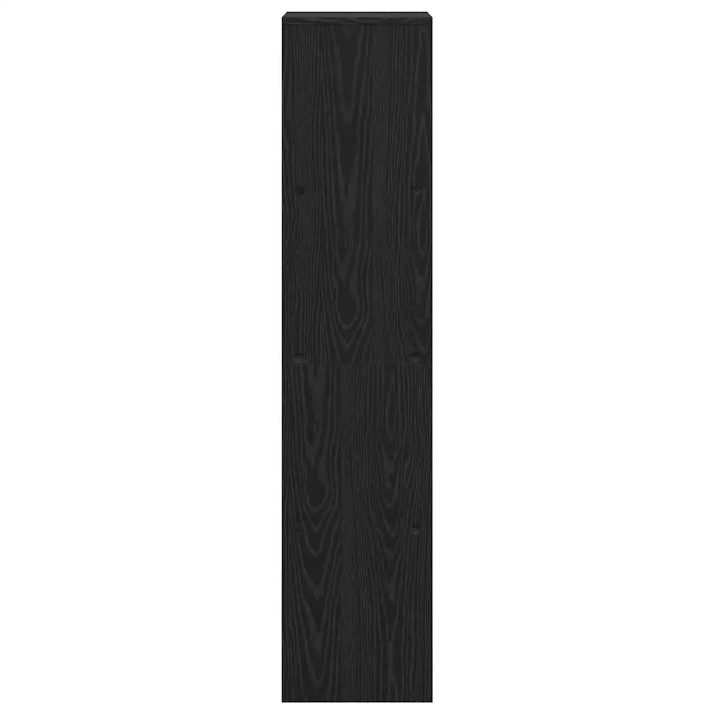 Libreria divisoria-Scaffale per Libri-Mobile di Stoccaggio Rovere Nero 131,5 x 29 x 131,5 cm