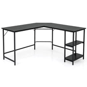 Scrivania per computer a L 138 x 50 x 75 cm con pratico spazio di archiviazione design MDF nero 20_0010921