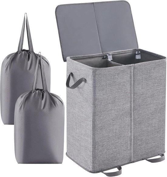 Separatore Acqua con Cassetta Grande Ripiegabile con Coperchio Rimovibile - 2 Distributori - Cassetta Acqua Sporco Grigio con Maniglia