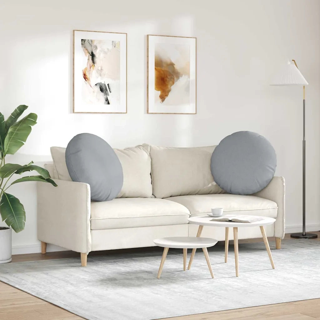 Cuscini per Seduta 2 pcs Grigio chiaro Ø60 x 21 cm Tessuto 42014194