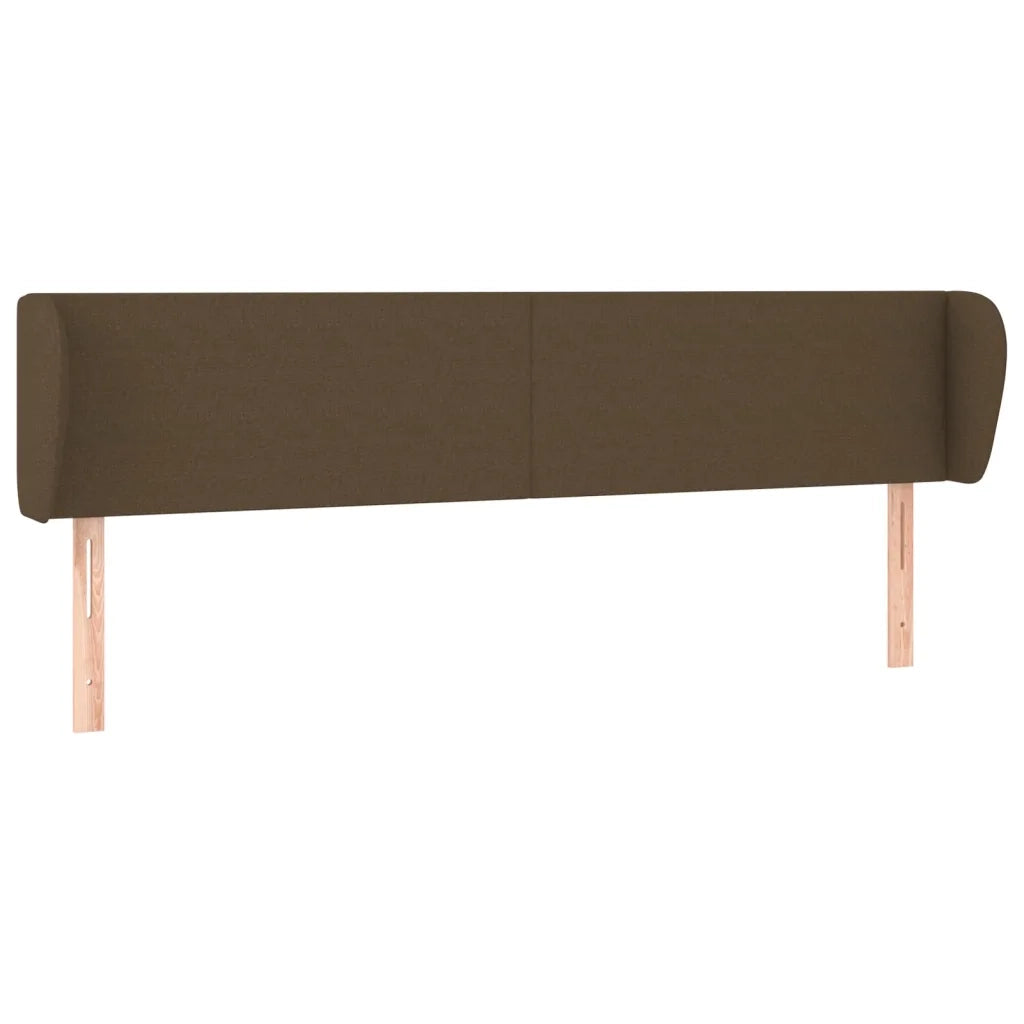 Testiera ad Orecchio-Testata con Orecchie Marrone Scuro 183x23x78/88 cm in Tessuto 487883