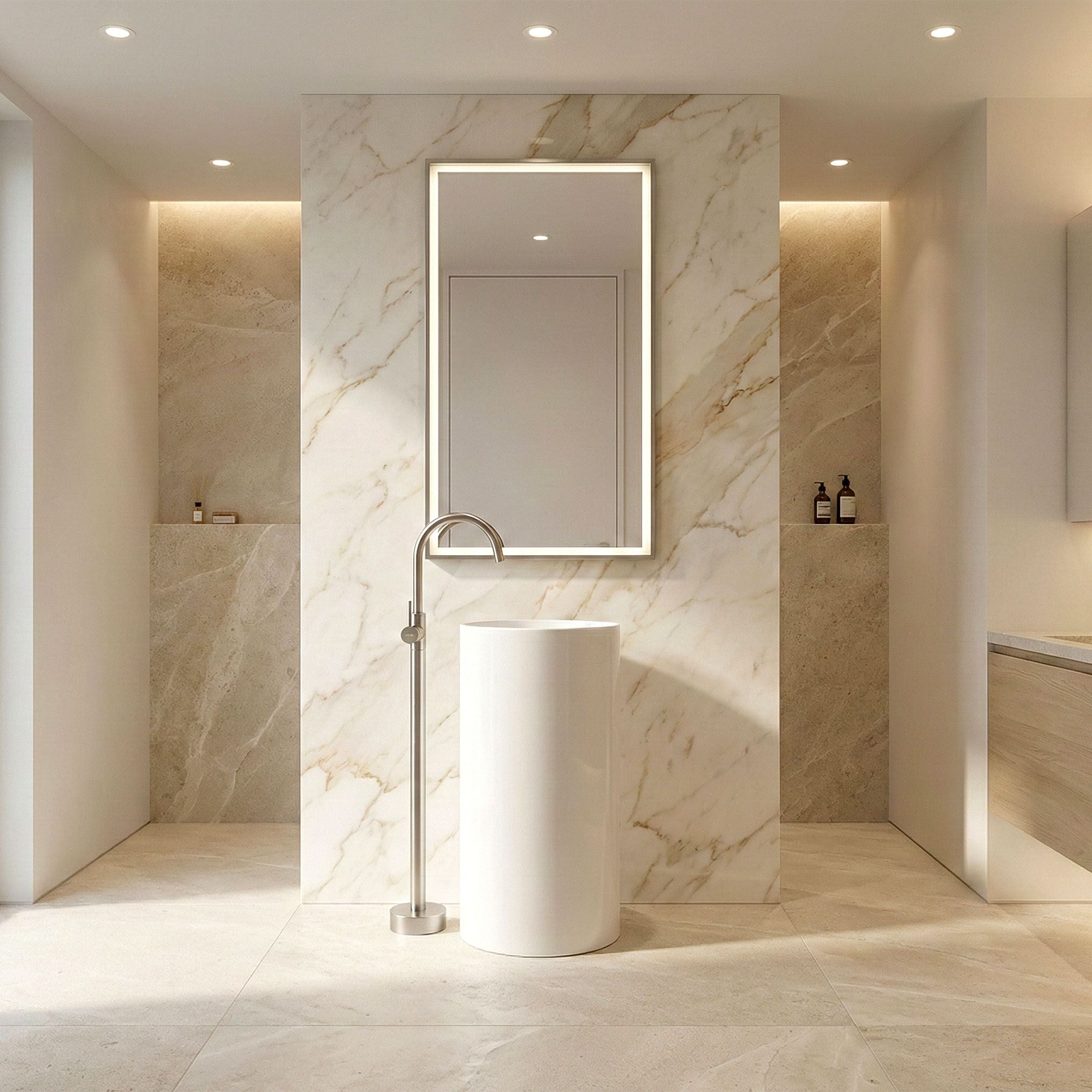 Rubinetto Da Lavabo Rea Lungo Brush Nickel