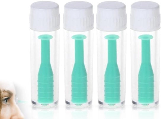 Aiuto per l'ingresso dei contatti 4 pezzi - Accessorio per contatti - Strumento per aspirare delicatamente contatti - Aiuto per l'ingresso dei contatti con flacone - Chiave appeso - Gadget affidabile - Accessorio per contatti
