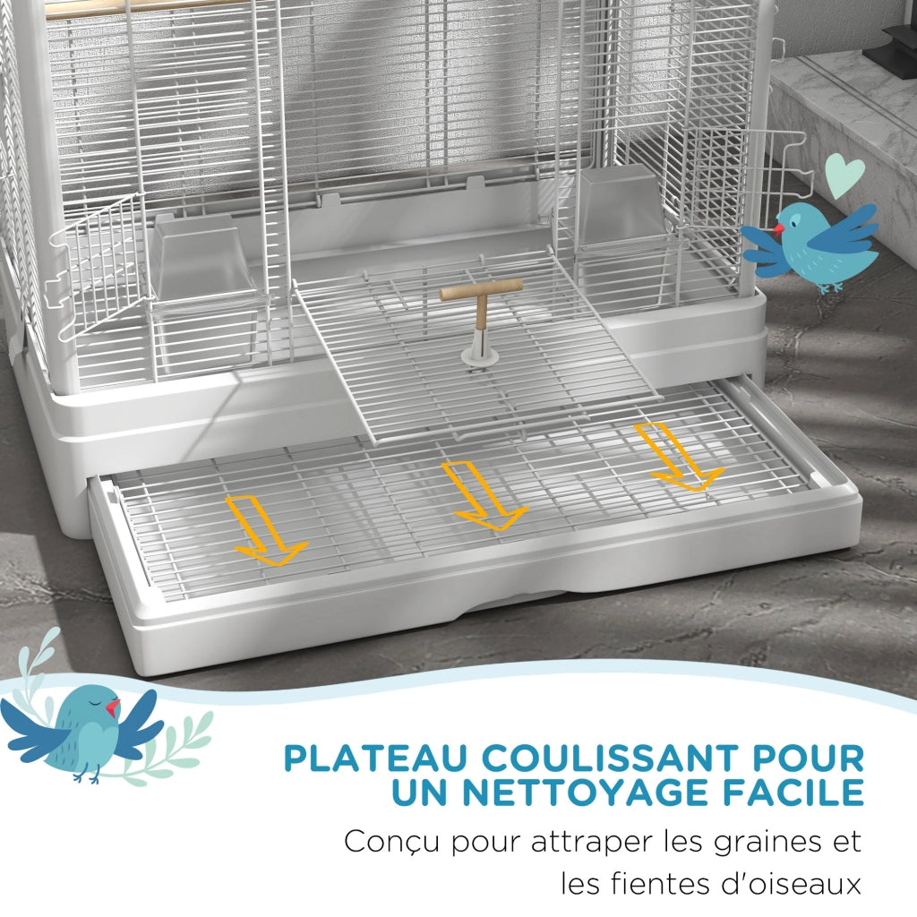 Voliera per uccelli ¨C zephmum ¨C bianco 61x36,5x98 cm