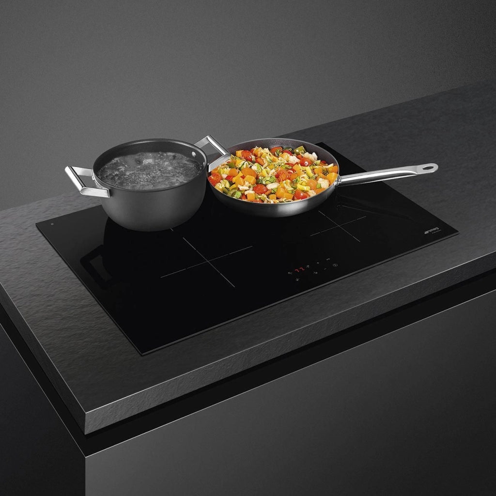 Smeg SI2741D piano cottura Nero Da incasso 75 cm Piano cottura a induzione 4 Fornello(i)