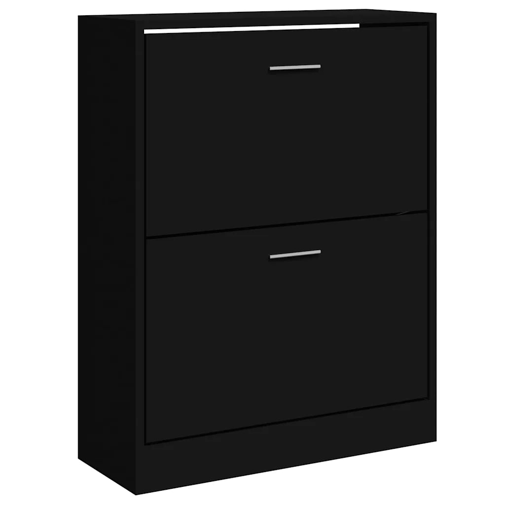Scarpiera-Scaffale per scarpe Nera 63x24x81 cm in Legno Multistrato
