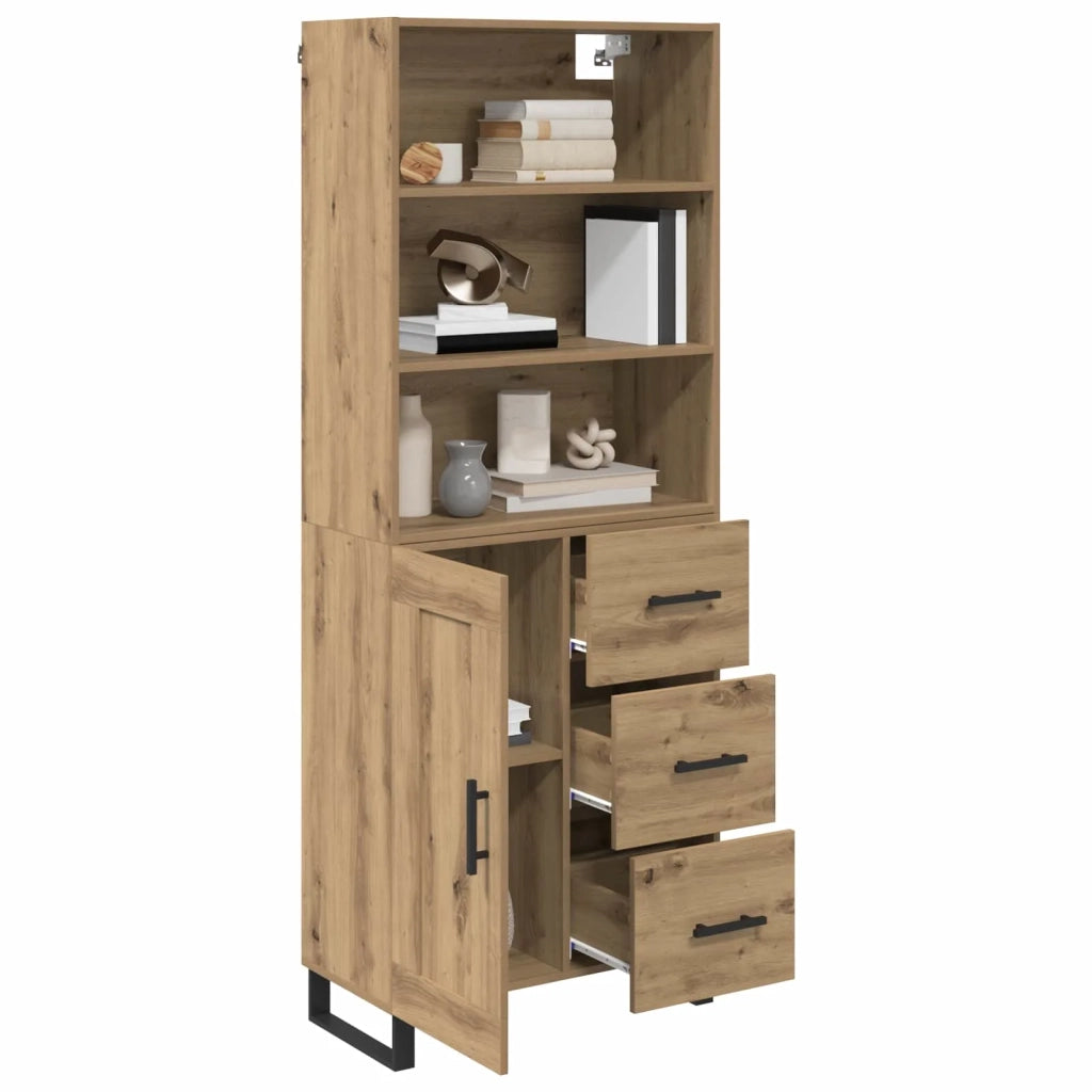 Credenza 2 pcs Rovere artigianale Legno multistrato