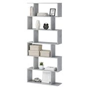 Biblioteca Clisi, Libreria 5 Ripiani, 80x25x191h cm Grigio Cemento