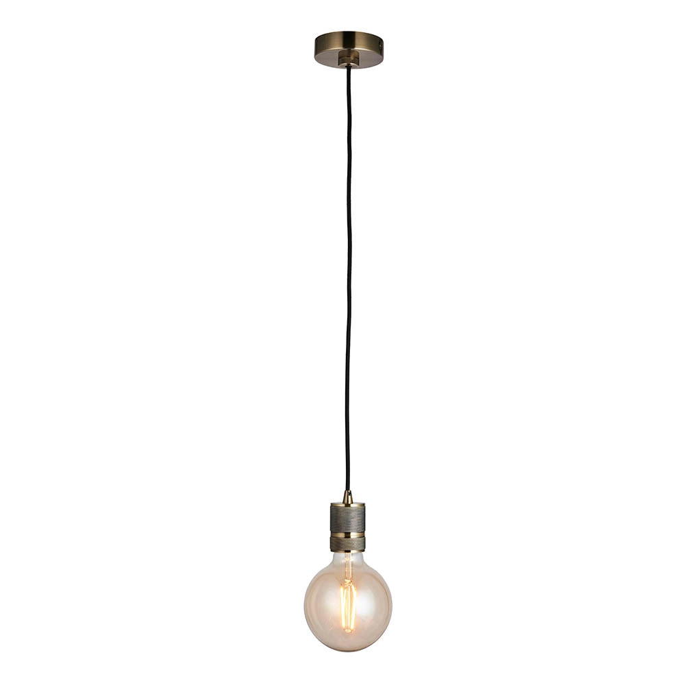 Lampada a sospensione loft ottone anticato E27 Endon