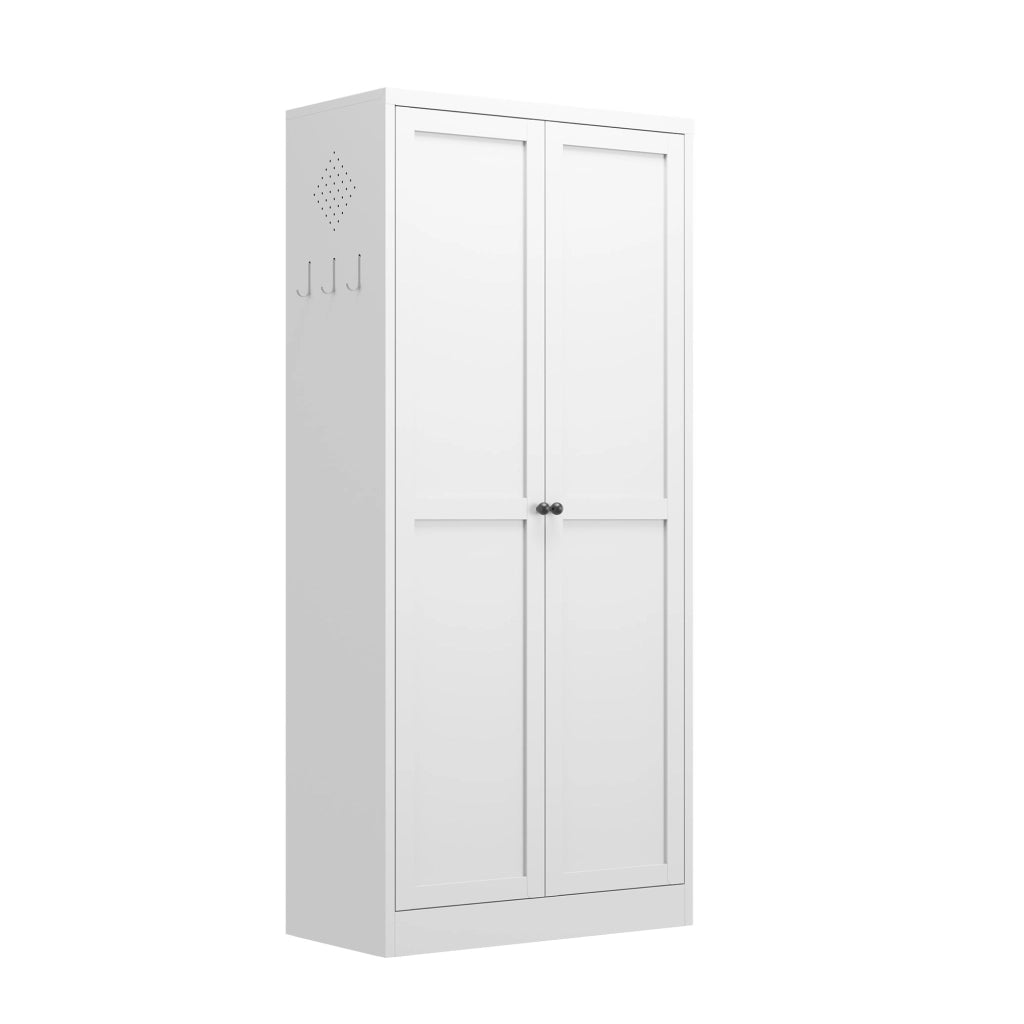 Mobile dispensa in metallo bianco per la cucina con 4 ripiani regolabili in altezza, robusto mobile per alimenti autoportante per cucina, dispensa e s