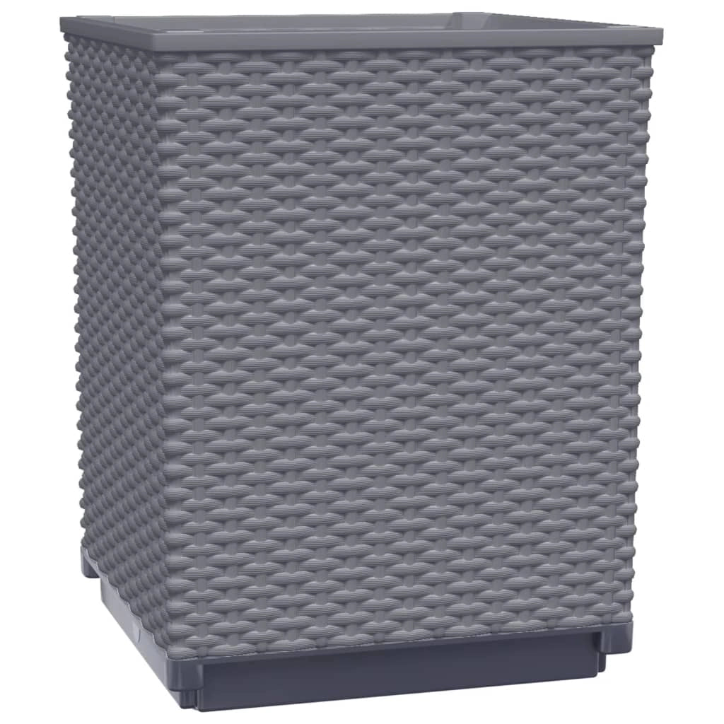 Fioriera rialzata per piante fiori giardino terrazze set da 2 30 x 30 x 37 cm polipropilene grigio 02_0038924