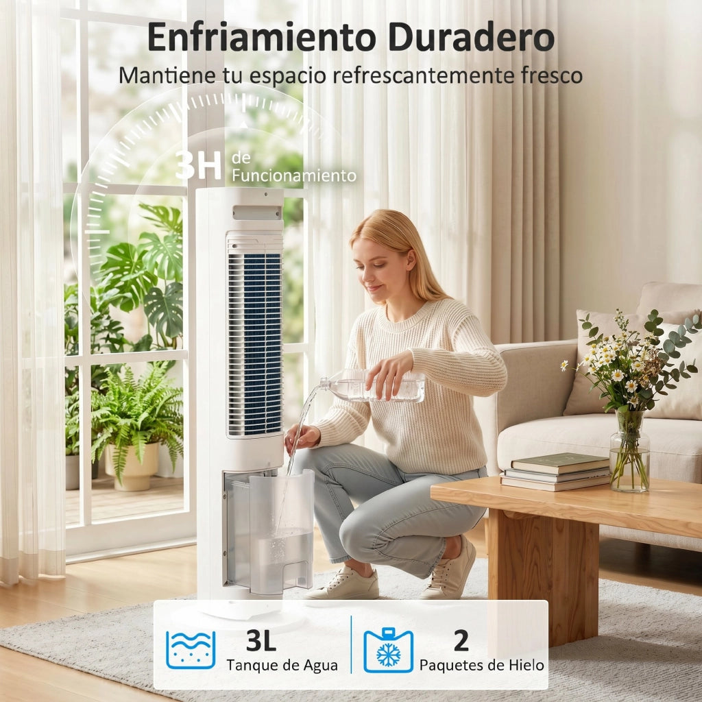 Climatizzatore Evaporativo Portatile 3 in 1 ¨C zephmum ¨C Serbatoio 3L Oscillante Bianco