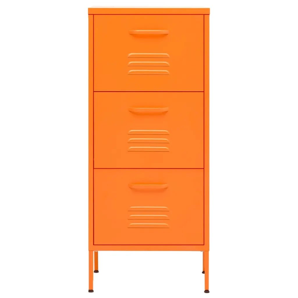Pratico mobile portaoggetti 42,5 x 35 x 101,5 cm con cassetti estensibili design contemporaneo in acciaio arancione 02_0046871