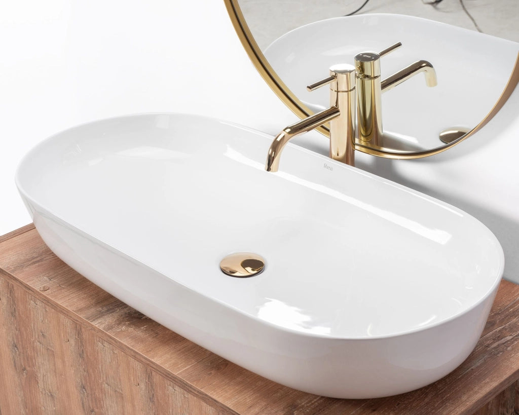 Lavabo Da Appoggio Rea Cleo 81 White