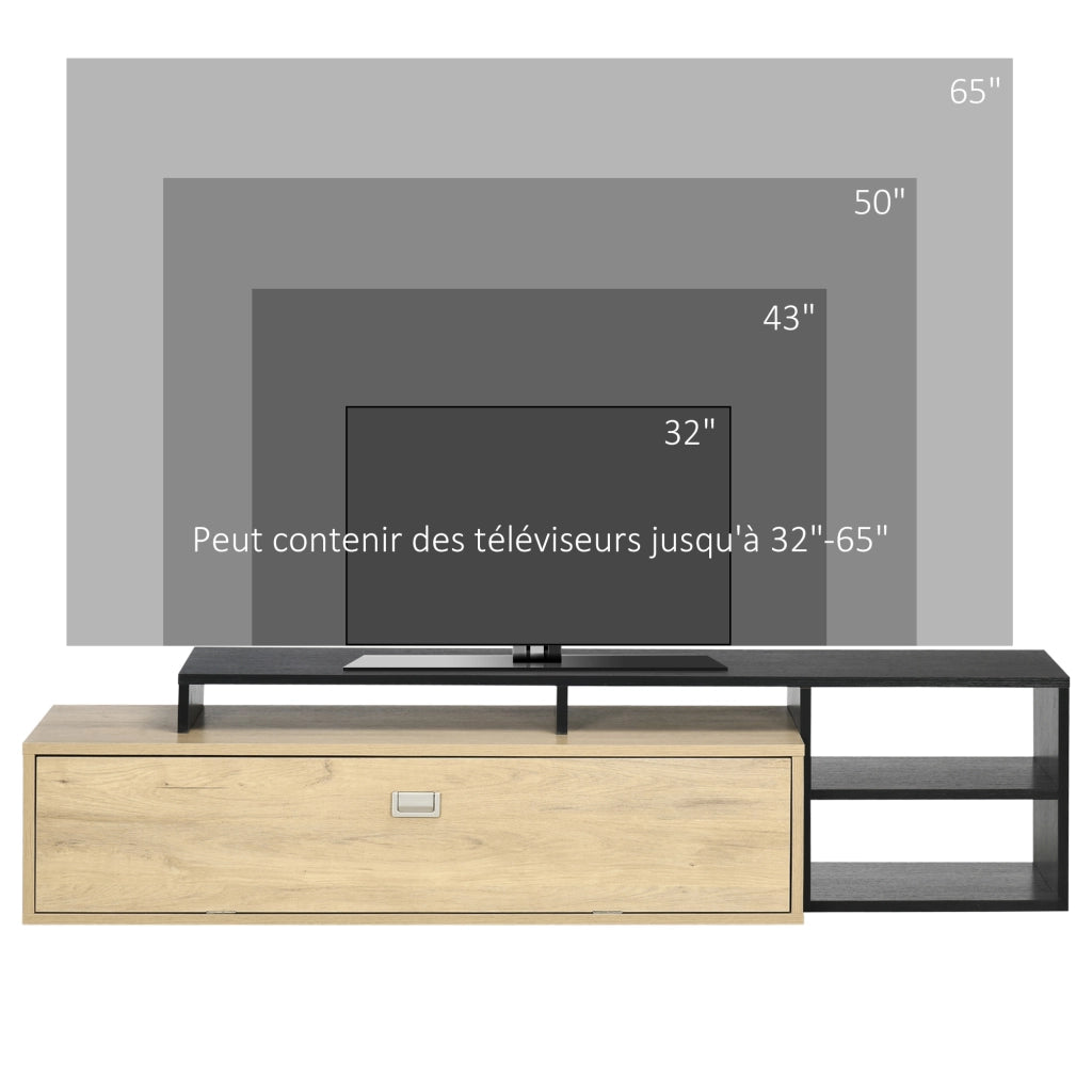 Mobile TV per TV fino a 65 pollici ¨C zephmum ¨C Grigio, Truciolato, 120x30x46 cm