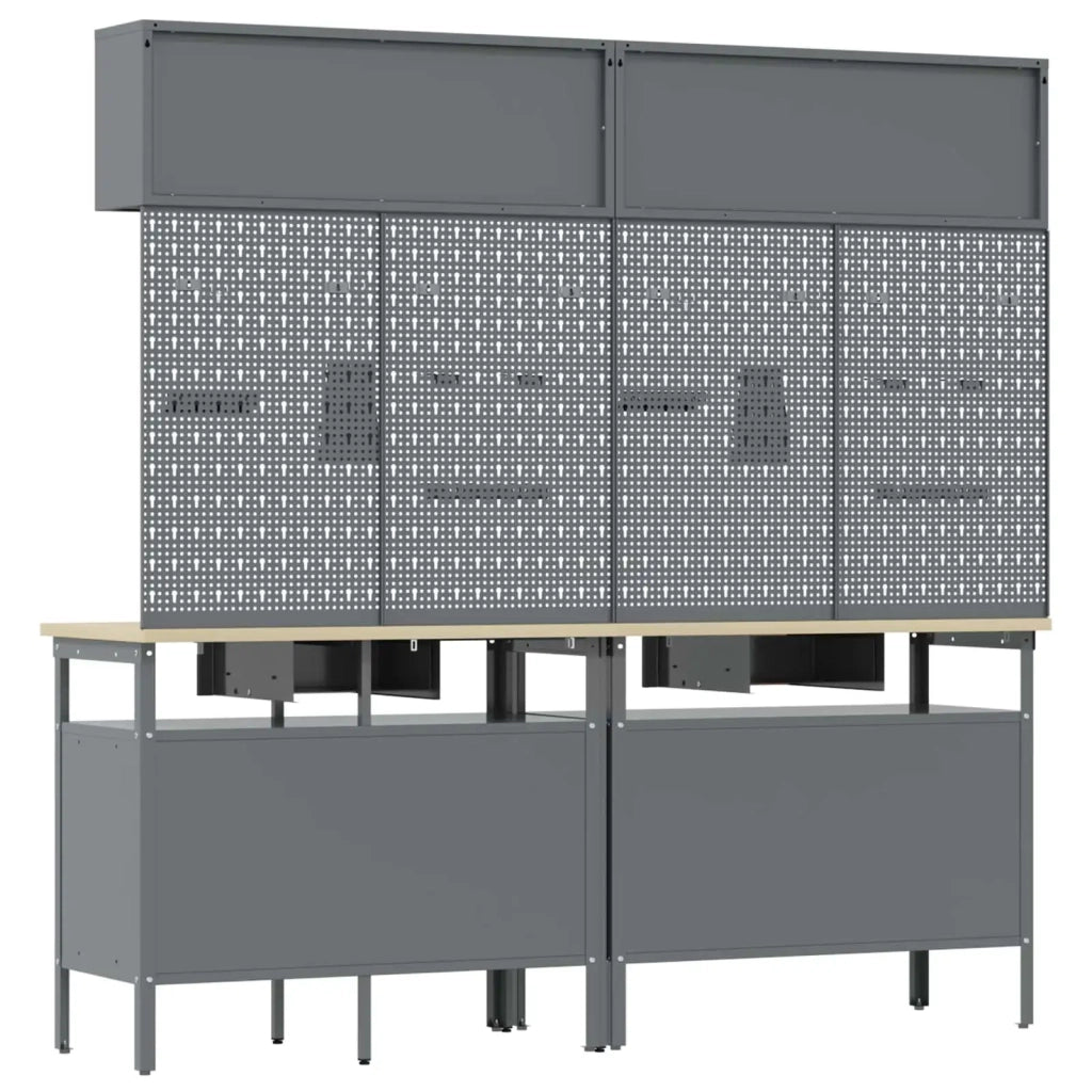 Set banco da lavoro con cassetto con blocco 8 pcs Nero e Grigio 3321498