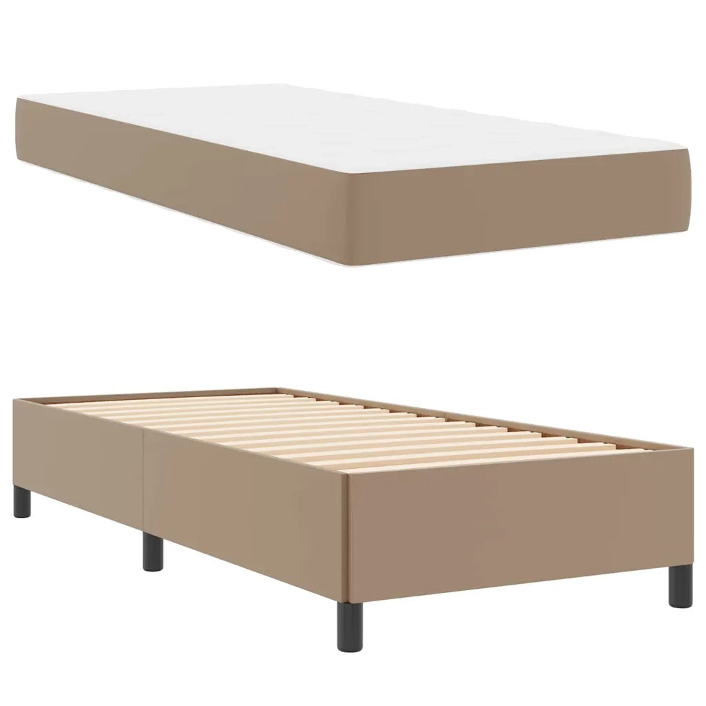 vidaXL Struttura letto con materasso Cappuccino 90 x 190 cm