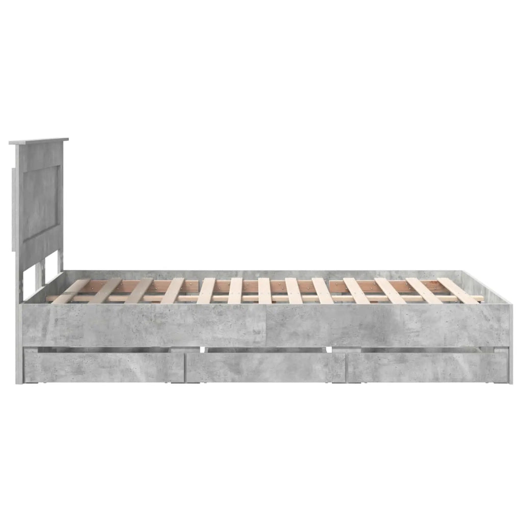 Struttura del letto con cassetto Grigio cemento 120 x 190 cm 3410189