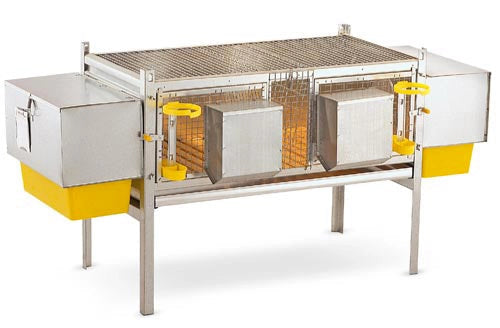 Gabbia per Conigli Conigliera in Lamiera 150x64x75 cm con 2 Nidi Rocila Toscana