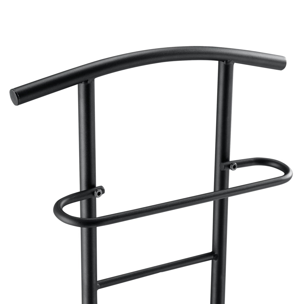 Servomuto porta abiti da notte metallo massiccio e MDF 107 cm nero e grigio 03_0006285