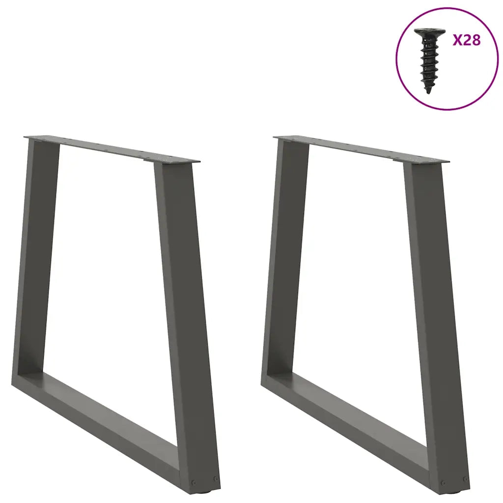 Gambe per tavolo da pranzo a forma di V 2 pz Antracite 100x(72-73,3) cm Acciaio
