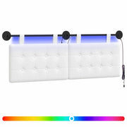 Testiera | Testata sospesa Con luce LED Bianco Tessuto
