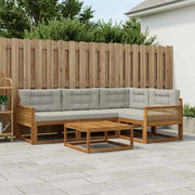 Set di divani da esterno 5 pcs Naturale e Grigio chiaro 3382549