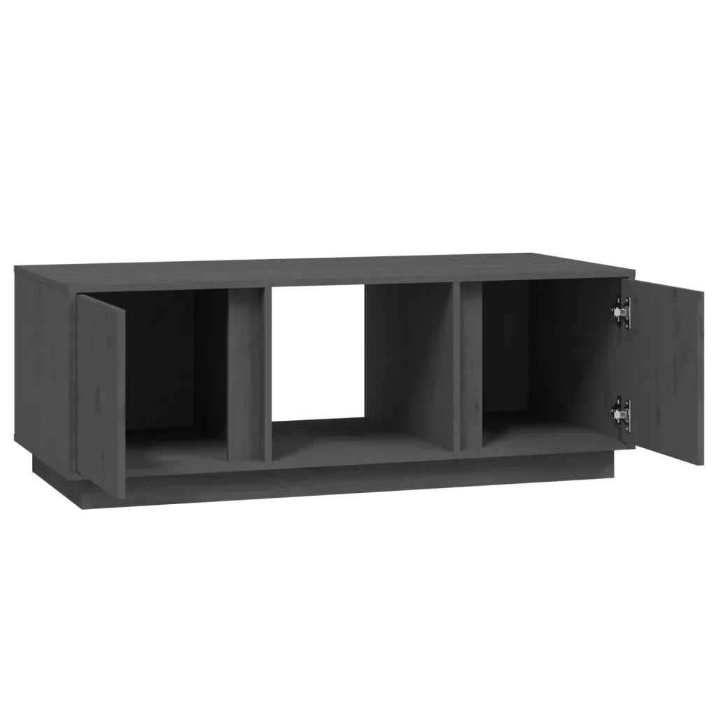 Tavolino da Salotto Grigio 110x50x40 cm Legno Massello di Pino 814426