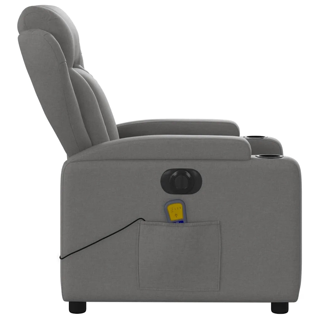Poltrona Reclinabile Massaggio Elettrica Grigio Scuro Tessuto 3204471