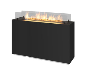 Camino a Bioetanolo da Pavimento 65x30x110 cm Incube Nero con Vetro