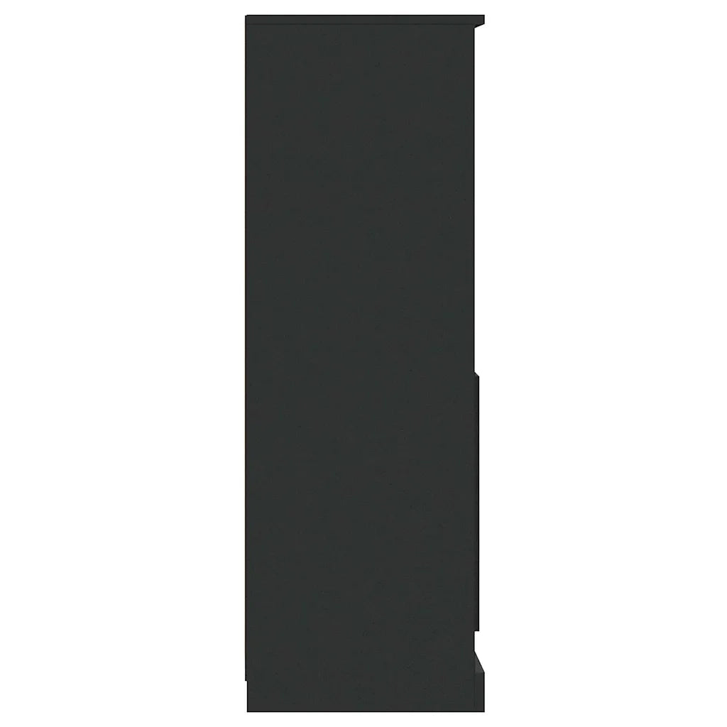 Credenza-Buffet-Armadio da cucina Nera 36x35,5x103,5 cm in Legno Multistrato 521778
