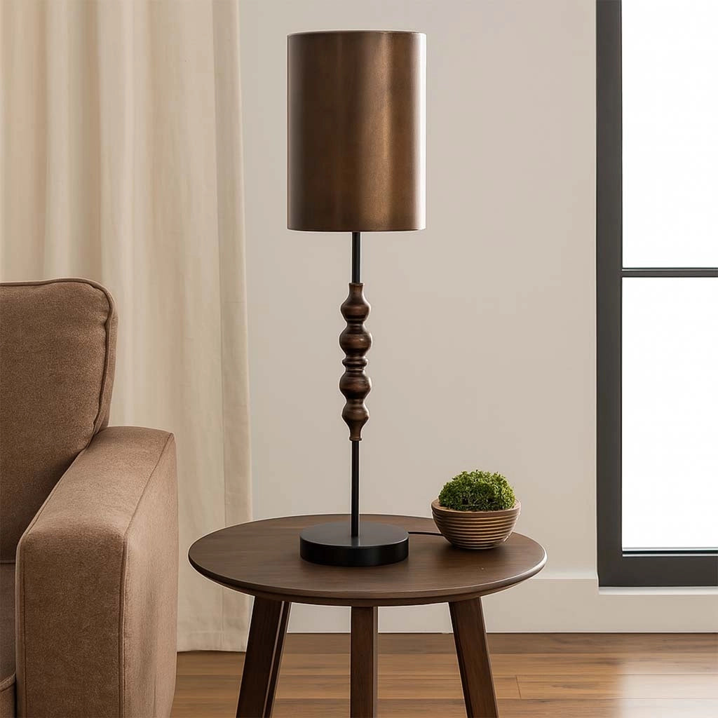 Lampada da tavolo in metallo 18x18x60,5/80h cm