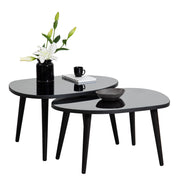 Cassiano, Tavolino da Salotto Piano in Vetro Temperato, 75x55x38h cm Nero
