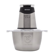 Tritatutto elettrico 1,8L con lame titanio 4 coltelli e doppia velocità, ciotola acciaio inox per carne e verdure - Sogo