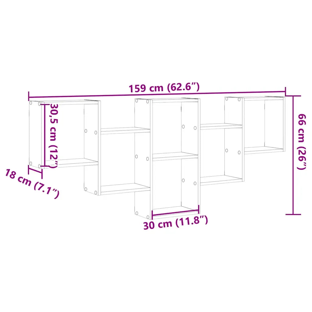 vidaXL Scaffale a Parete Legno Vecchio 159x18x66 cm in Truciolato