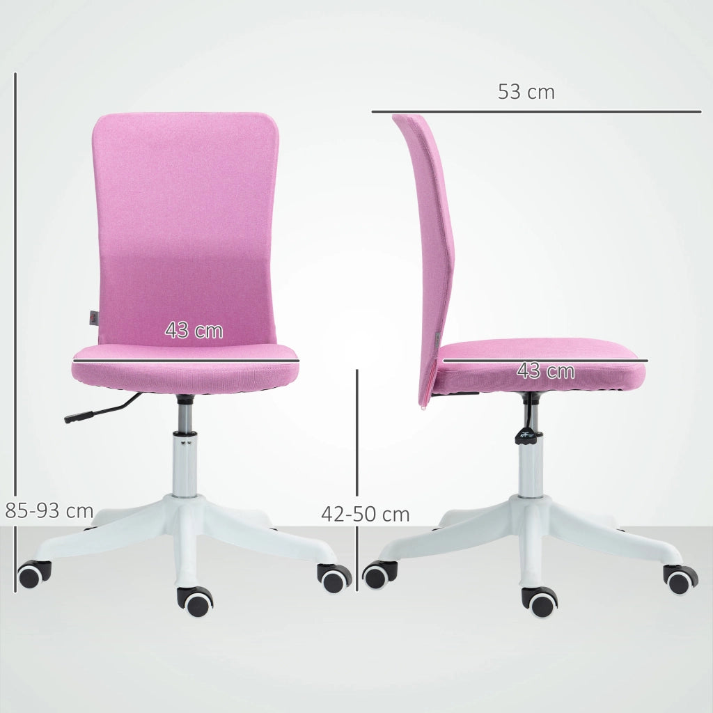 Sedia da Ufficio con Ruote e Altezza Regolabile ¨C zephmum ¨C Grigio Rosa 53x43x85-93 cm
