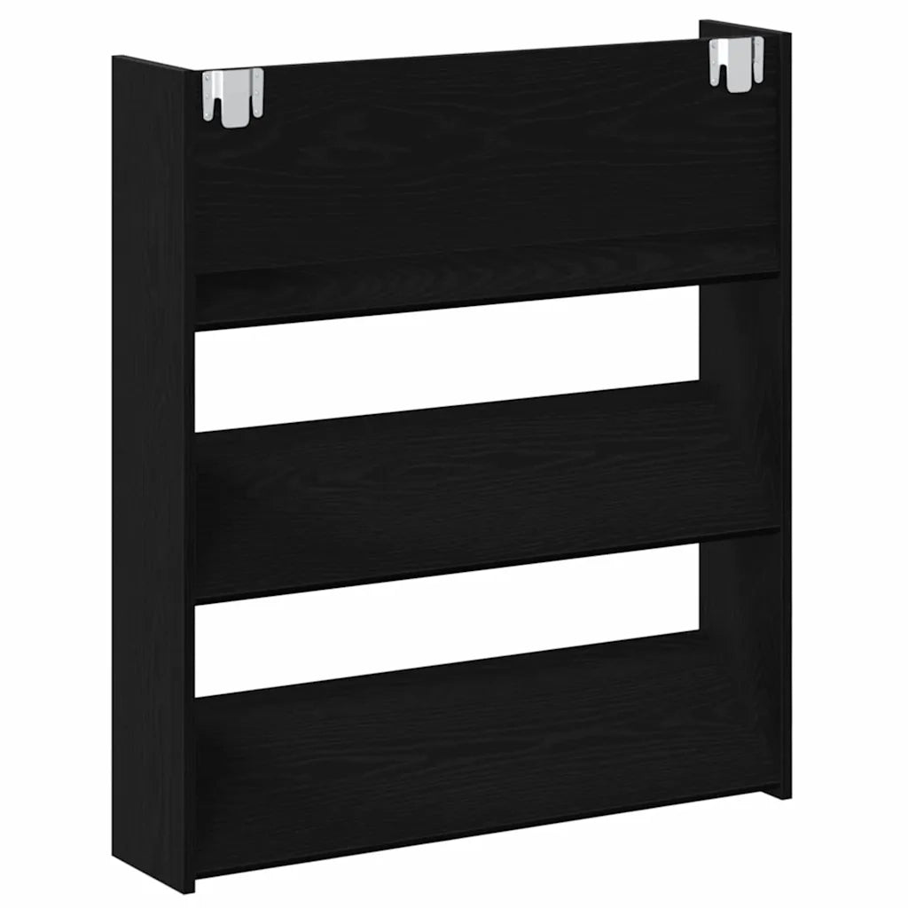 vidaXL Armadi per scarpe da muro 2 pcs Rovere nero Legno multistrato