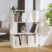 Libreria/Divisorio Bianco 80x25x101 cm Legno Massello di Pino