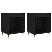 Set di 2 Comodini | Armadio da Notte | Mobiletto da notte Neri 40x35x50 cm in Legno Multistrato